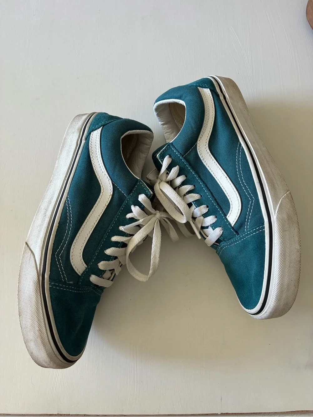 VANS Turquoise Low-Top Suede Sneakers